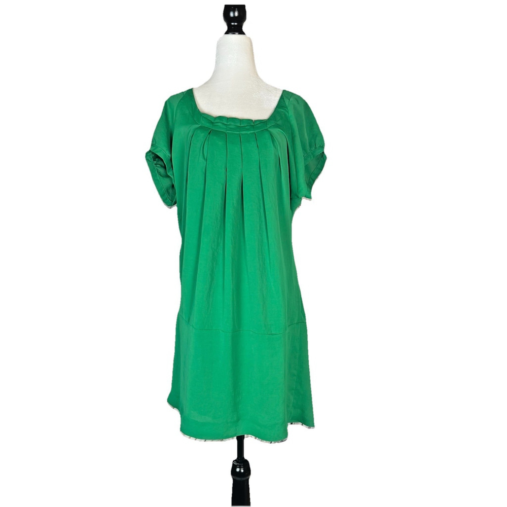 Zara Woman Green Shift Dress Short Sleeve